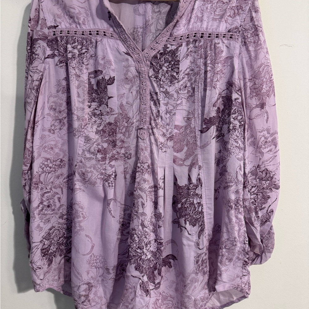 Women's Purple 3/4 Sleeve Blouse